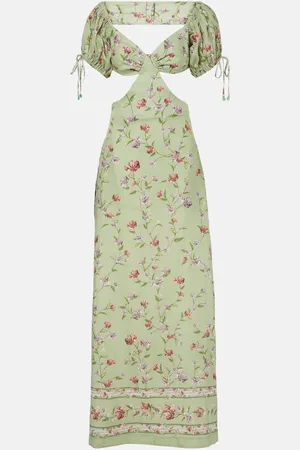 Agua by Agua Bendita Cielo Honeysuckle floral linen maxi dress