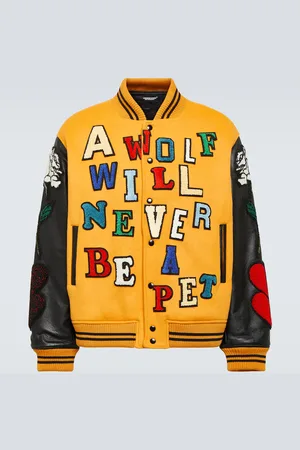 UNDERCOVER AppliquÃ© wool-blend varsity jacket