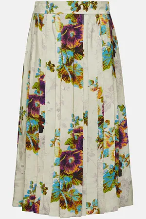 Tory Burch Floral satin midi skirt
