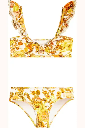 ZIMMERMANN Floral ruffle-trimmed bikini
