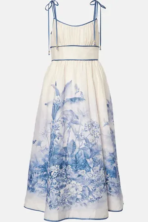 ZIMMERMANN Wylie printed linen midi dress