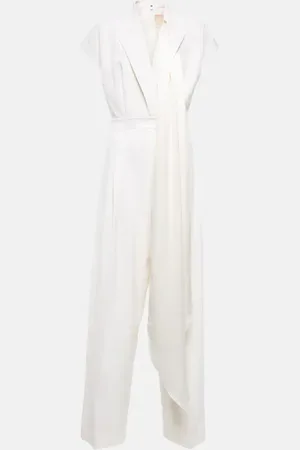 Roksanda Bridal cape-detail wool jumpsuit