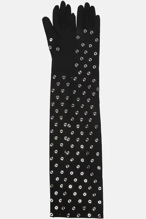 Alaïa Eyelet embellished jersey gloves