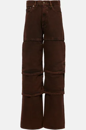 Y / PROJECT Layered high-rise wide-leg jeans