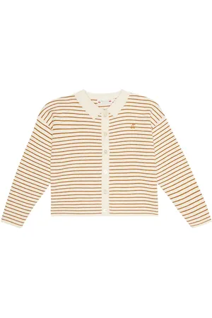 BONPOINT Striped wool and cotton cardigan