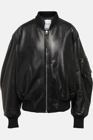 The Attico Anja leather bomber jacket