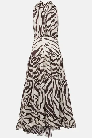 ALEXANDRA MIRO Marie Rose zebra-print cotton maxi dress