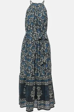 Velvet Ghita cotton and silk voile midi dress