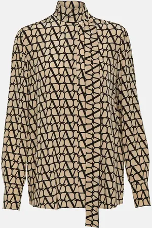 VALENTINO Toile Iconographe silk crÃªpe de chine blouse