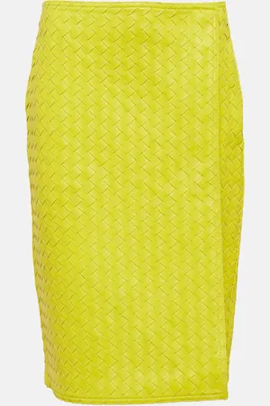 Bottega Veneta Intrecciato leather midi skirt