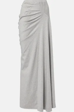 DRIES VAN NOTEN Draped cotton jersey maxi skirt