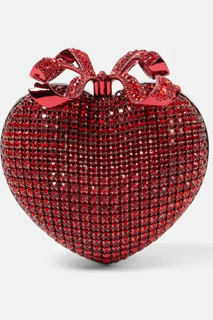 Self-Portrait Bow crystal-embellished clutch