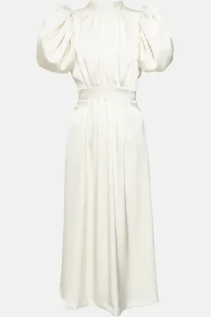 ROTATE Open-back satin midi dress