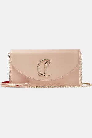 Christian Louboutin Loubi54 Small leather-trimmed silk clutch