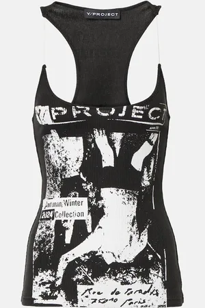 Y / PROJECT Printed cotton jersey tank top