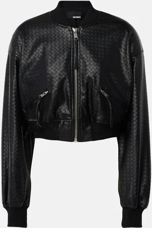 ROTATE Braided cropped bomber jacket