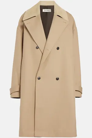Rohe Garden suede-trimmed cotton twill coat