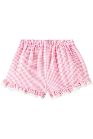 Louise Misha Baby Vallaloid checked cotton shorts
