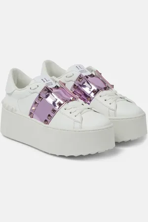 VALENTINO GARAVANI Rockstud Untitled leather platform sneakers