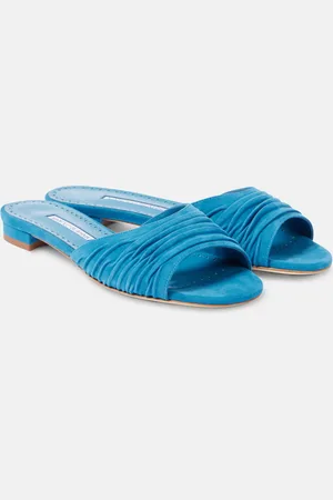 Manolo Blahnik Piruaflat 10 suede sandals