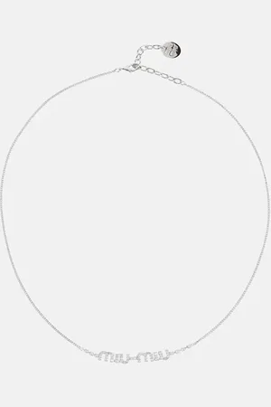 Miu Miu Logo crystal-embellished necklace