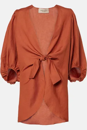 Adriana Degreas Solid linen-blend shirt