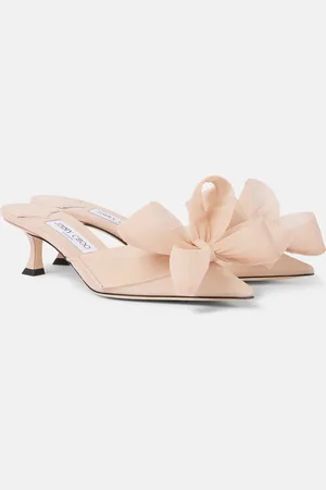 Jimmy Choo Staz 50 bow-detail mesh mules