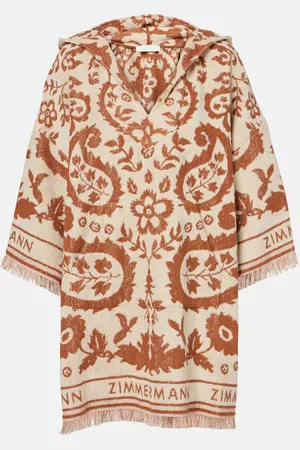 ZIMMERMANN Wylie Hooded printed cotton terry beach dress