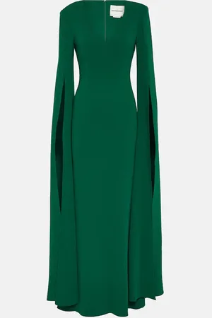Roland Mouret Cape-sleeve cady gown