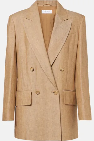 Max Mara Double-breasted linen blazer