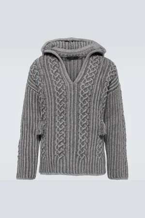 Alanui Cable-knit virgin wool hoodie