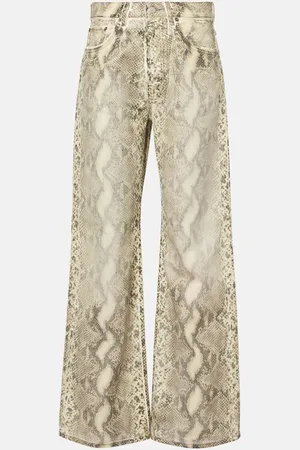 Acne Studios Snake-print mid-rise wide-leg jeans