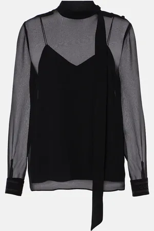Gucci Tie-neck silk georgette blouse