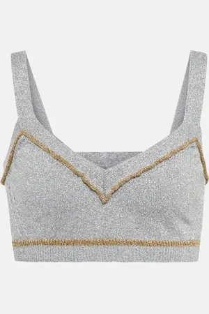 Paco rabanne Metallic knit crop top