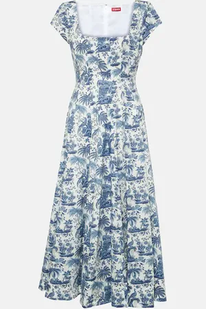 Staud Wells floral cotton midi dress