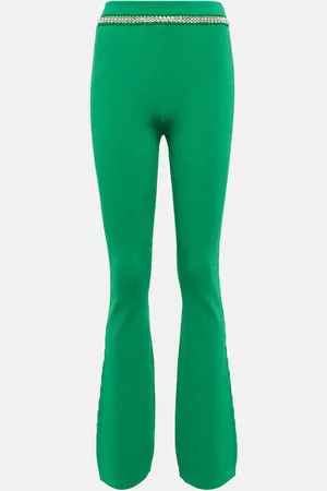Paco rabanne Embellished ribbed-knit flared pants
