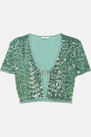 Oseree Sequined crop top