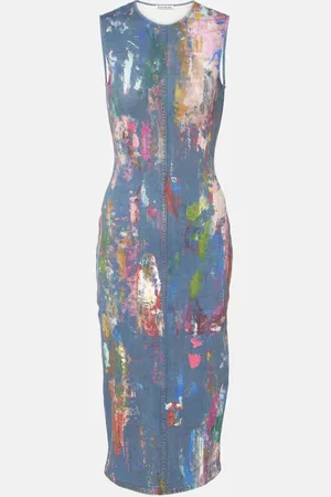 Acne Studios Enka printed cotton-blend midi dress