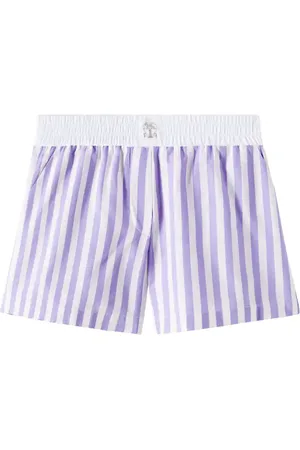 Brunello Cucinelli Striped cotton and silk Bermuda shorts