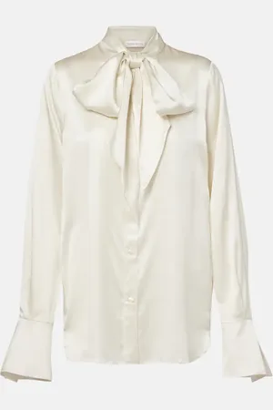 Nina Ricci Tie-neck satin blouse