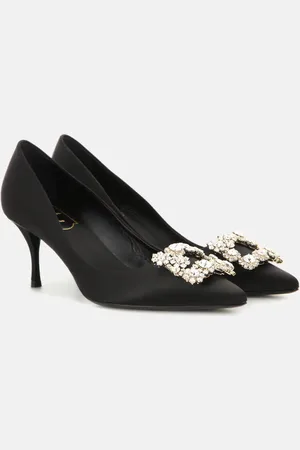 Roger Vivier Embellished satin pumps