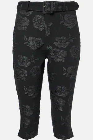 ROTATE Floral jacquard capri pants