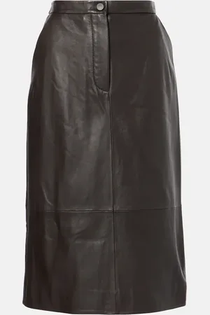 YVES SALOMON Leather midi skirt