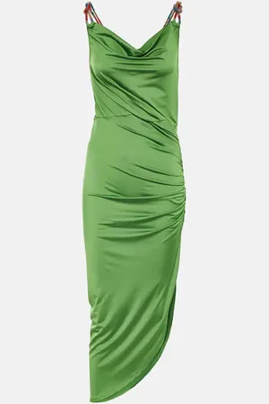 VERONICA BEARD Biava beaded ruched midi dress