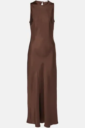 ASCENO Valencia silk twill maxi dress