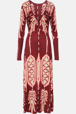 JOHANNA ORTIZ Printed ruched maxi dress