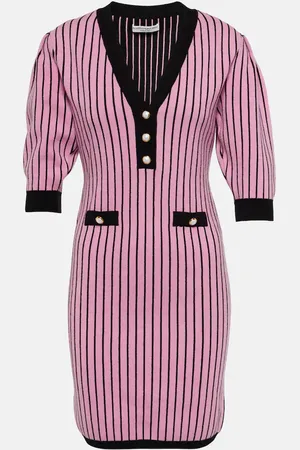 Alessandra Rich Pinstriped knit minidress