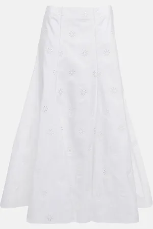 Chloé Broderie anglaise cotton midi skirt