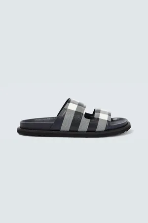Burberry Checked canvas slides