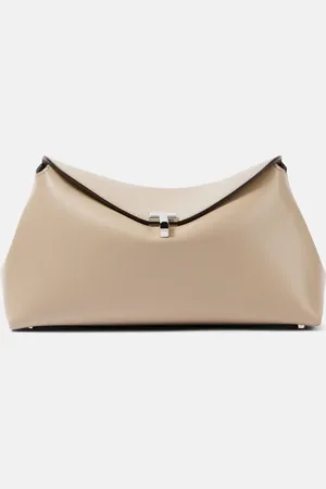 Totême T-Lock leather clutch